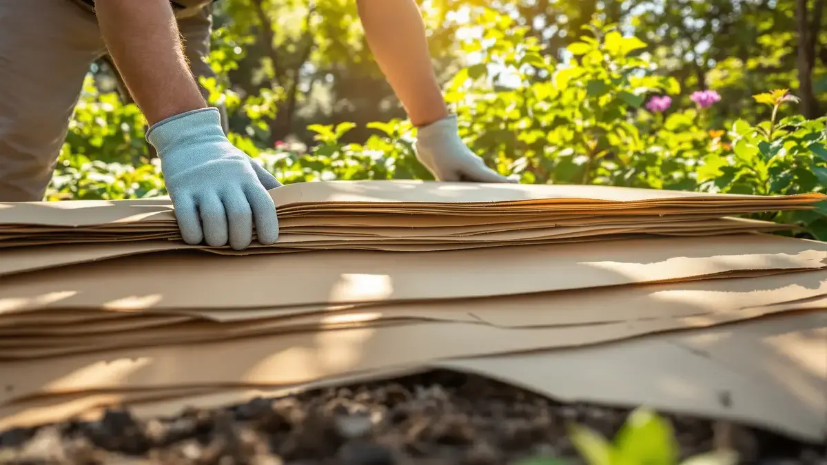 Karton voorkomt maandenlang de groei van onkruid: waarom meerdere lagen doeken het licht effectief blokkeren