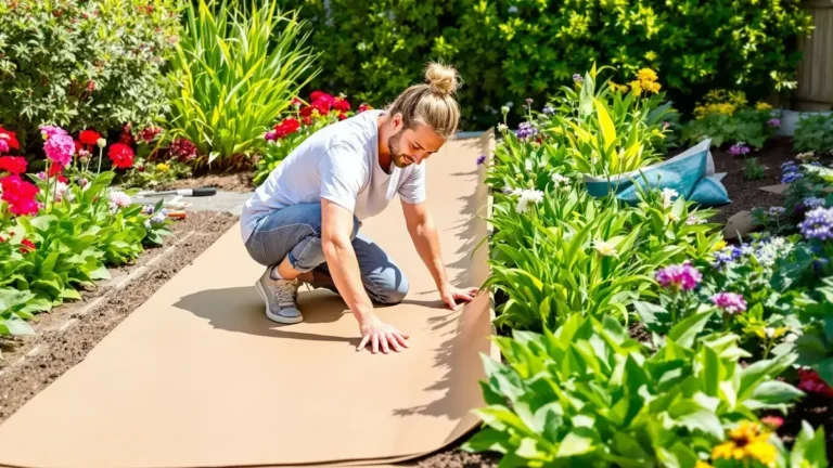 Kartonnen tuinbarrière tegen onkruid: hoe het stapelen uren werk bespaart