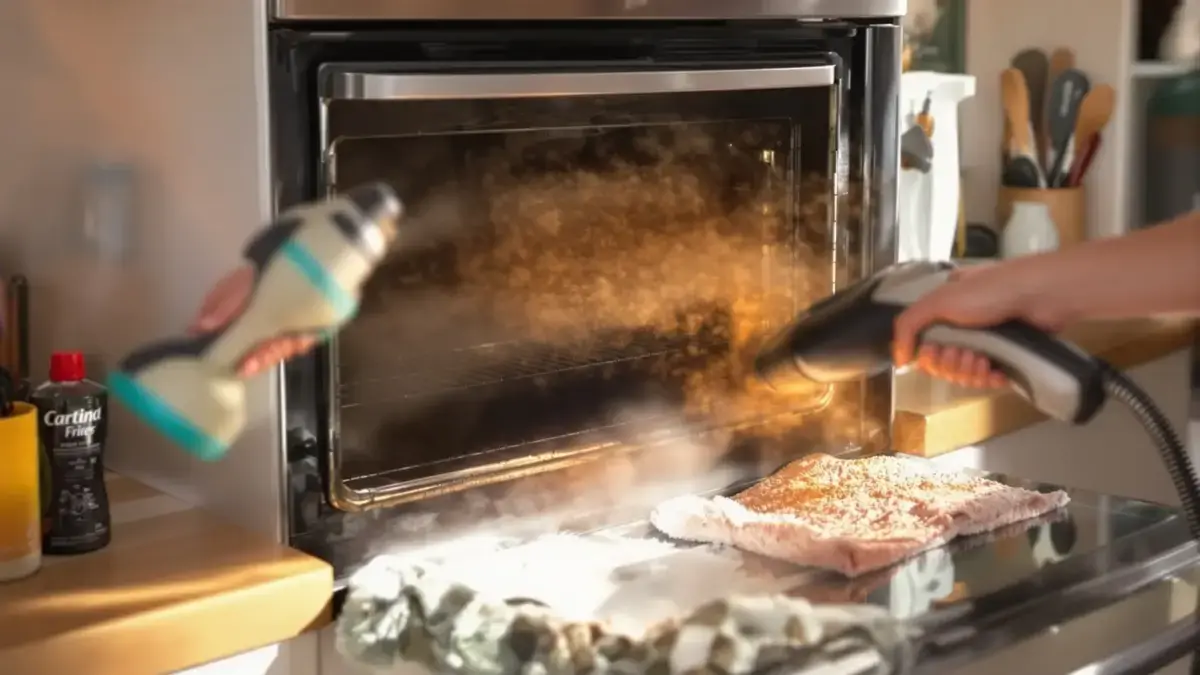 De kom van de stoomreiniger verfrist ovens: hoe condensatie ingebrande vetten losmaakt