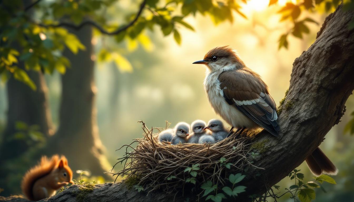 ontdek hoe dieren hun jongen beschermen en verzorgen zonder voortdurend in hun buurt te zijn, met slimme strategieën en aanpassingen in de natuur.