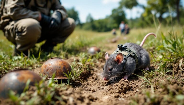 ontdek hoe ratten extreem efficiënt zijn in het opsporen van mijnen op slagvelden en waarom deze slimme dieren onmisbaar zijn bij humanitaire missies.