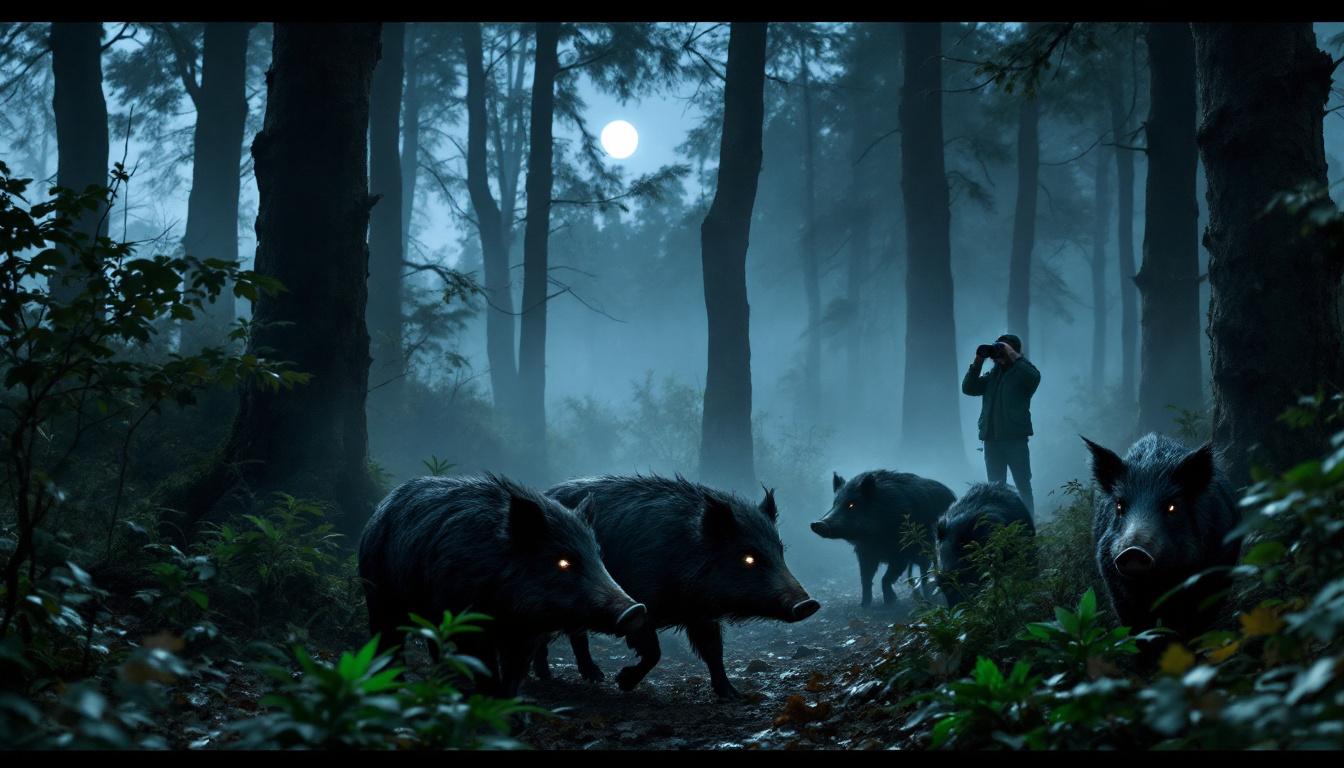 ontdek of wilde zwijnen in het donker kunnen zien en leer alles over hun nachtzicht en aanpassingen voor het leven 's nachts.